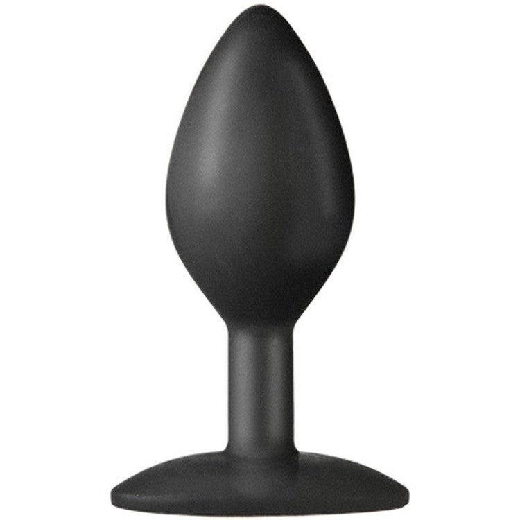 Premium platinum silicone anal plug the mini's spade medium black