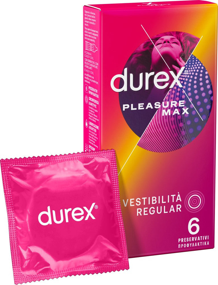 Durex Pleasure Max Condoms, 6 Pack