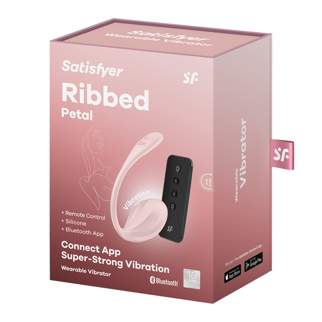 Ribbed Petal Connect App - Couples Vibrator - Rose