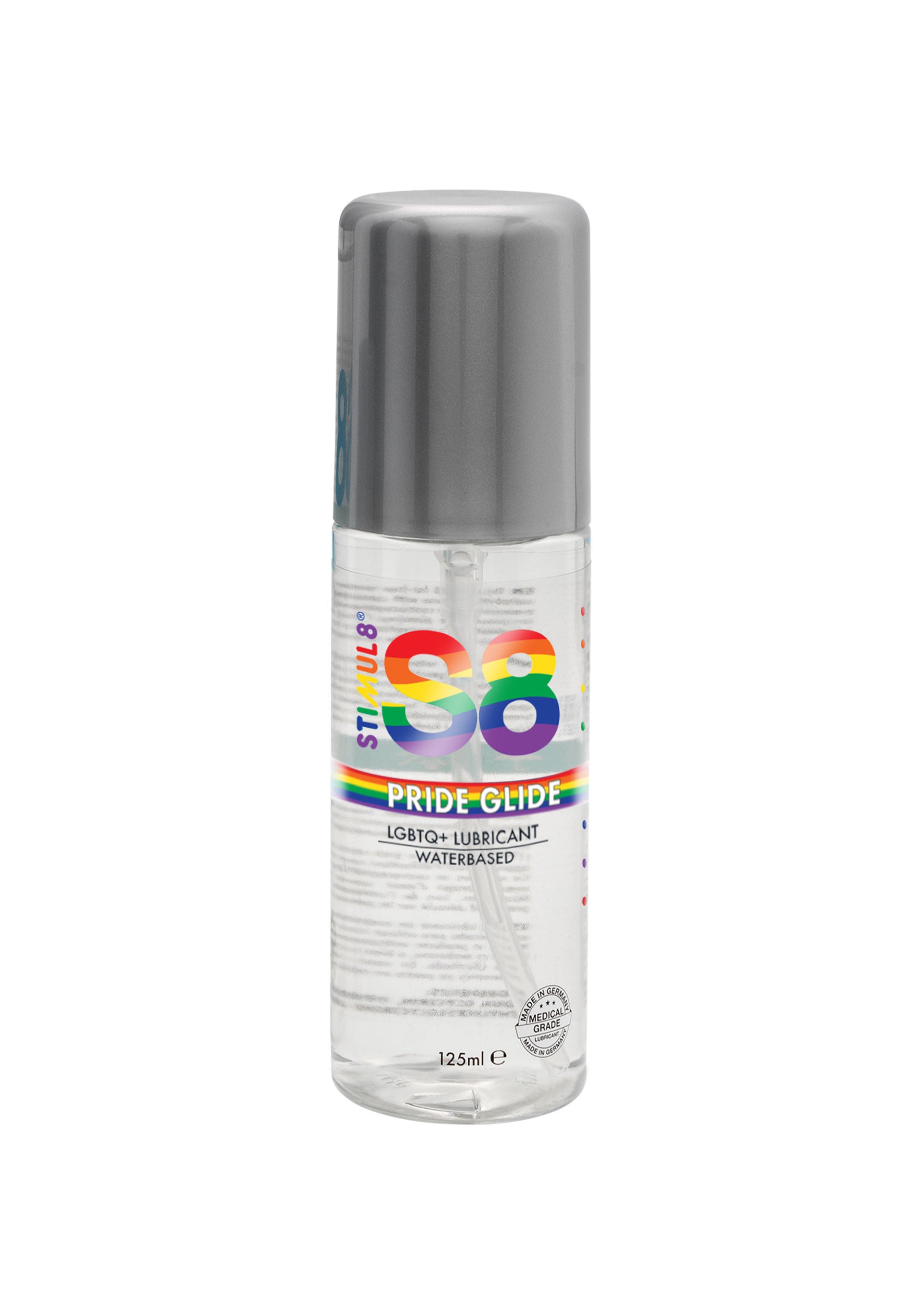 S8 WB Pride Glide Lube 125ml Water-Based Intimate Lubricant