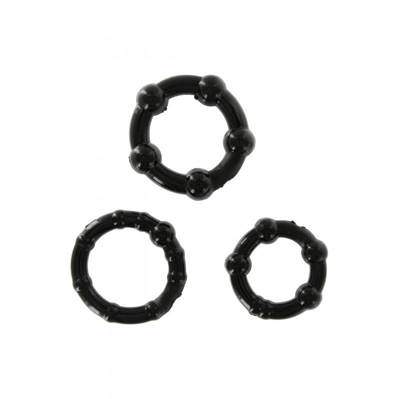 Godo d+ 3-piece black cock ring set