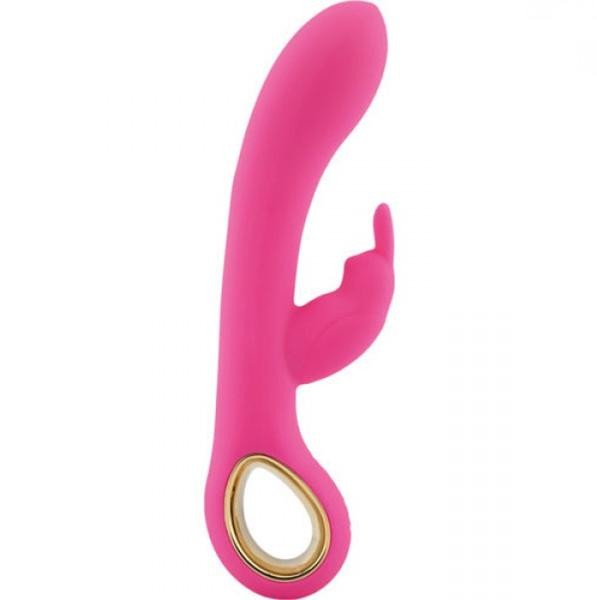 Purple Rechargeable Silicone Rabbit Vibrator Dual Vaginal Clitoral Stimulator