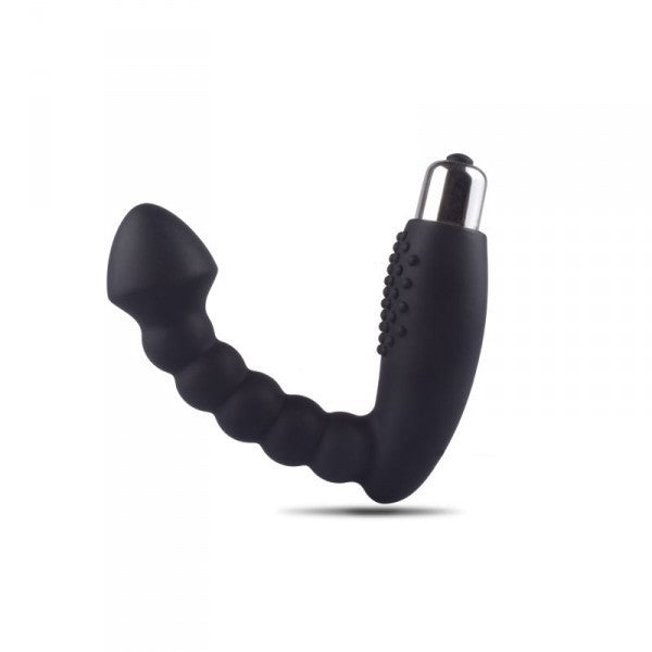 Anal vibrator for men, black silicone vibrating prostate dildo