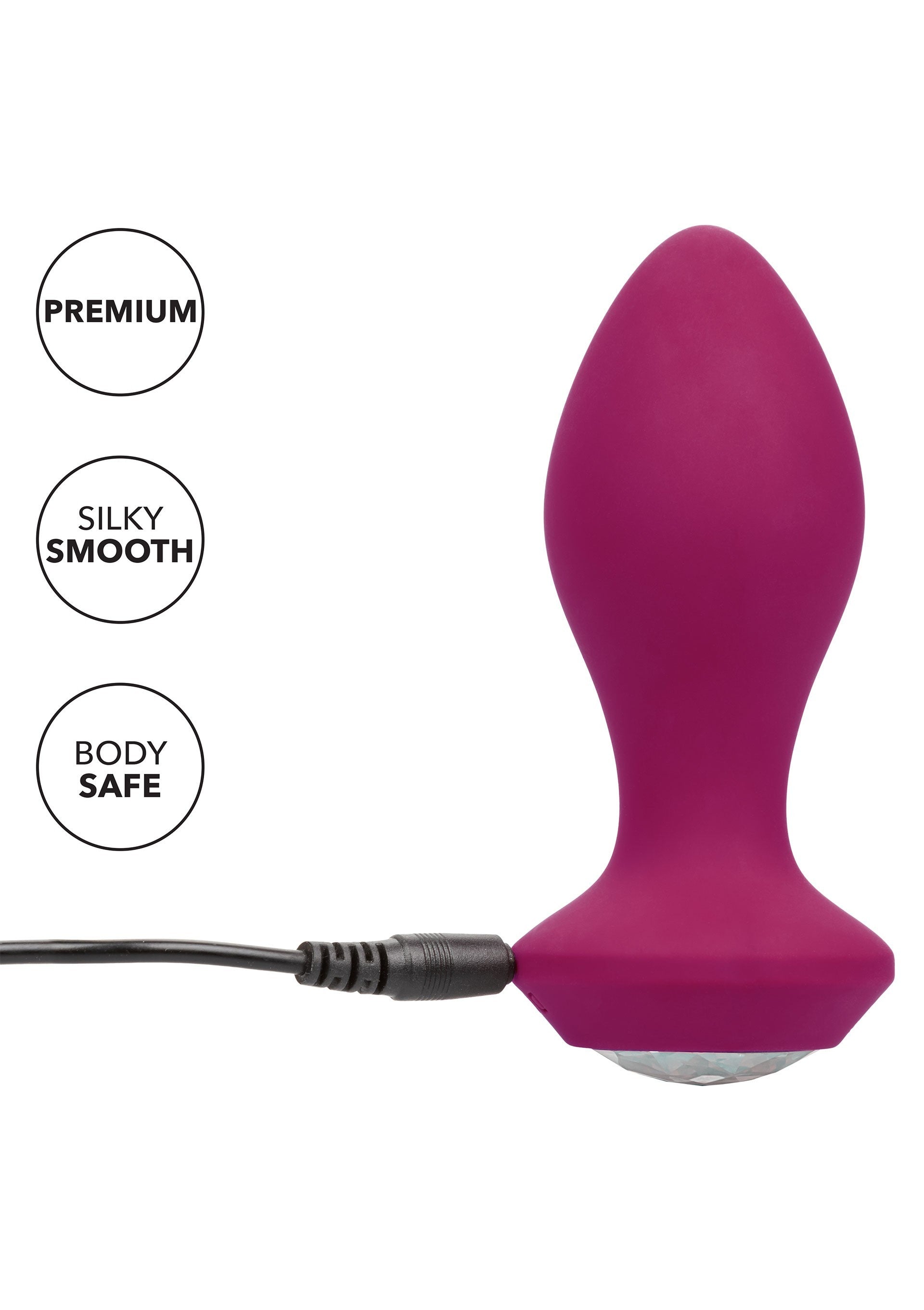 Anal plug vibrator in silicone Vibrating Crystal Probe red
