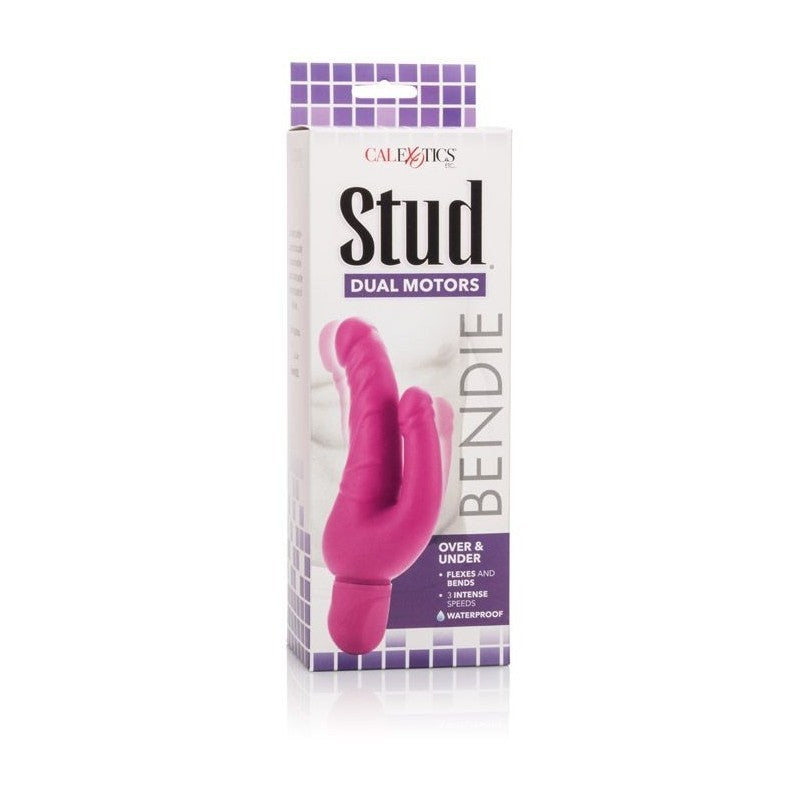 Pink stud double vibrator with dual motors