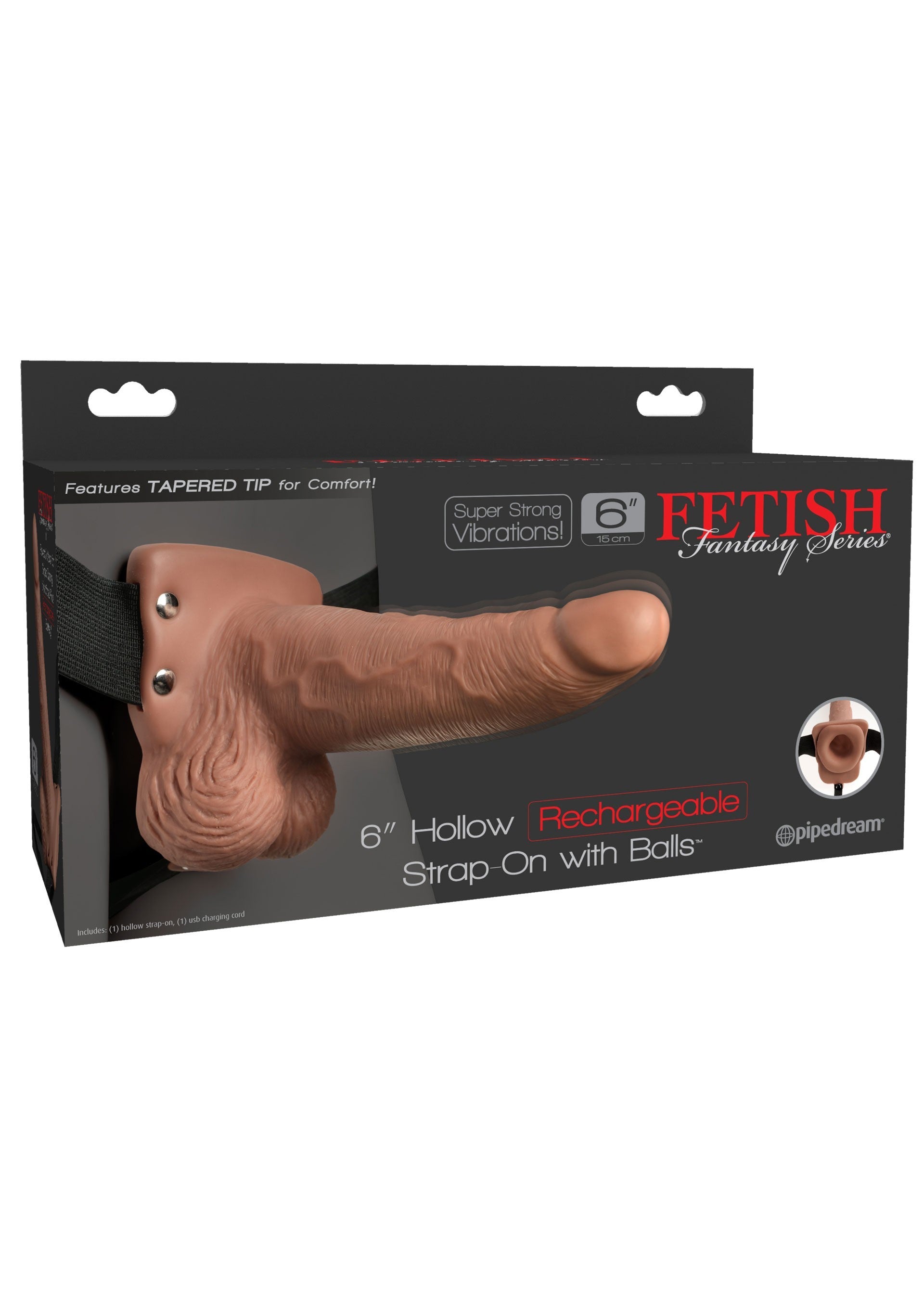 6inch Hollow Recharge Strap On Wearable Vibrator