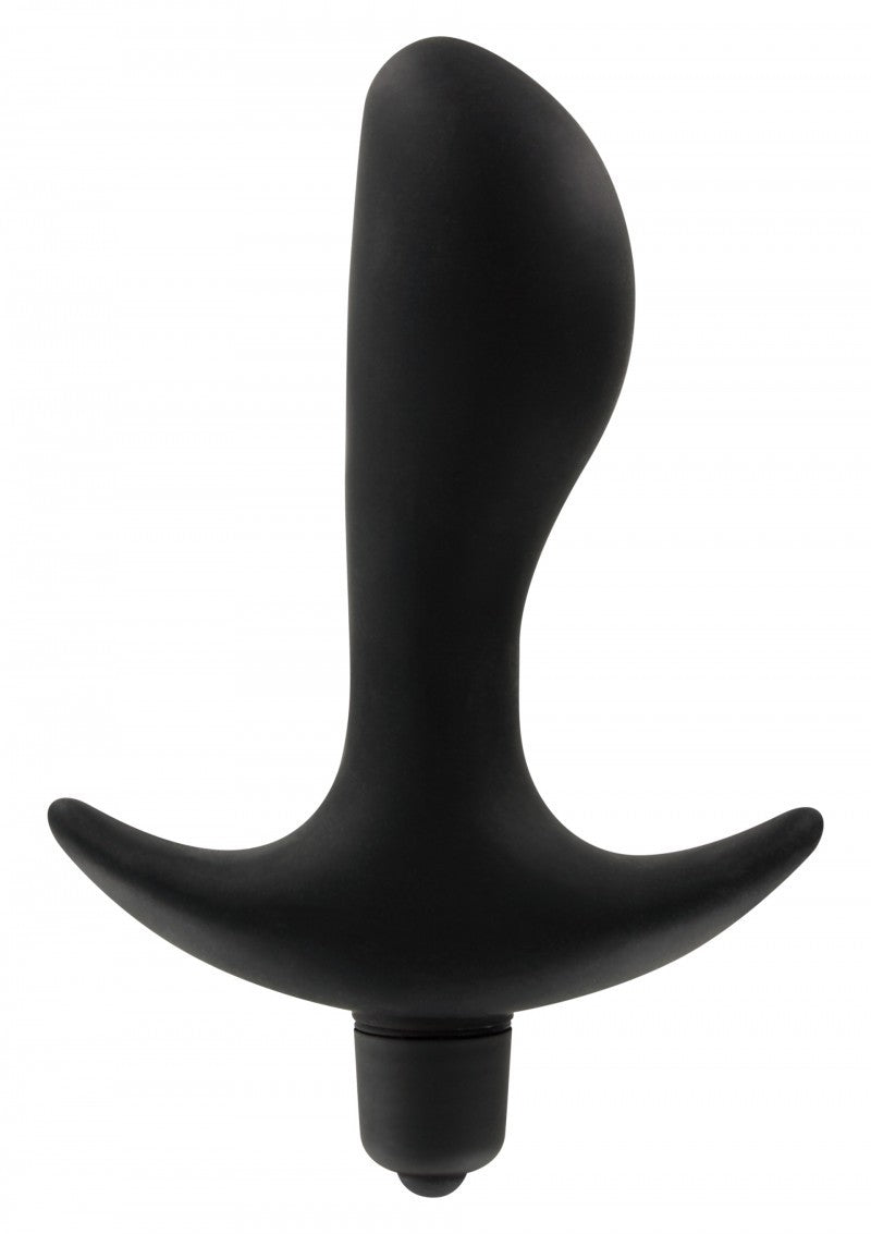 Vibrating silicone anal plug, black vibrating dildo, soft sex toys, black