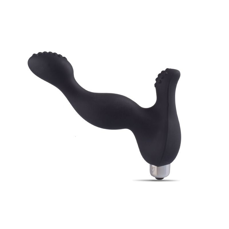 Black prostate vibrator, vibrating dildo, silicone phallus stimulator for men