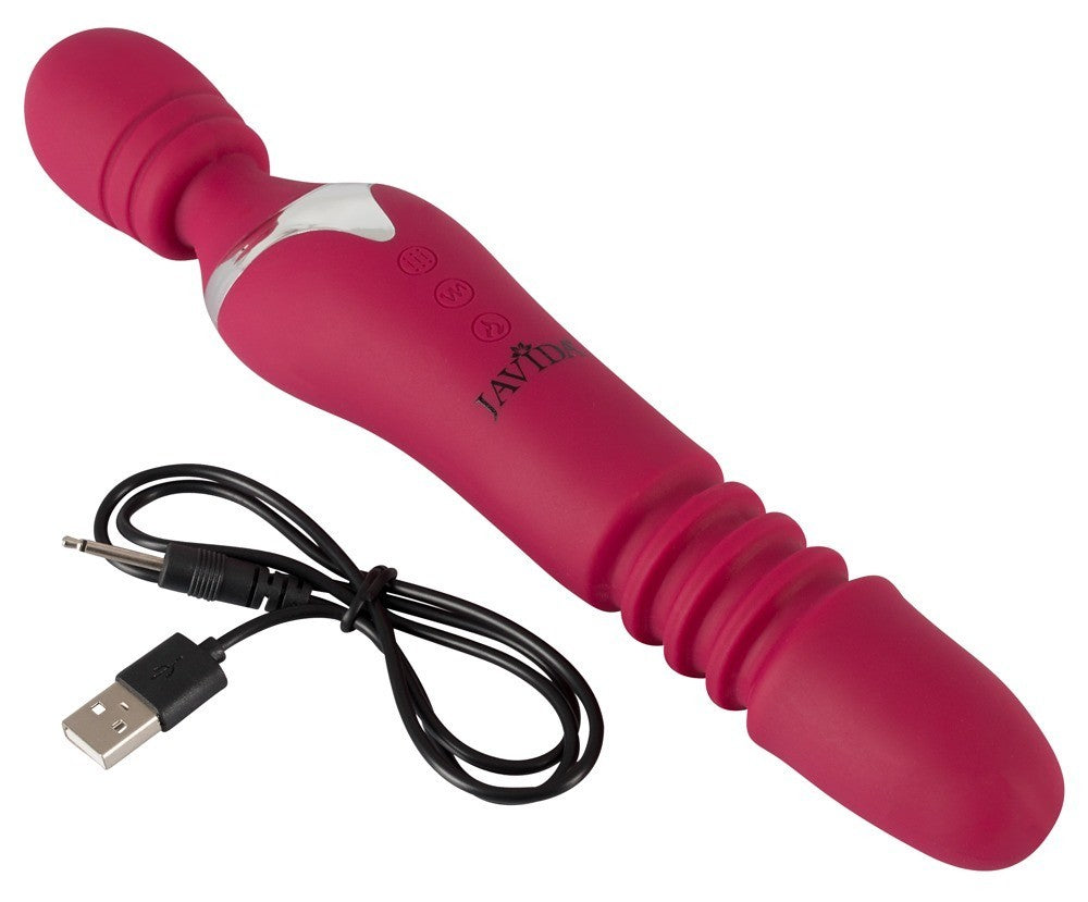 Realistic double wand vibrator, rechargeable silicone vaginal stimulator.