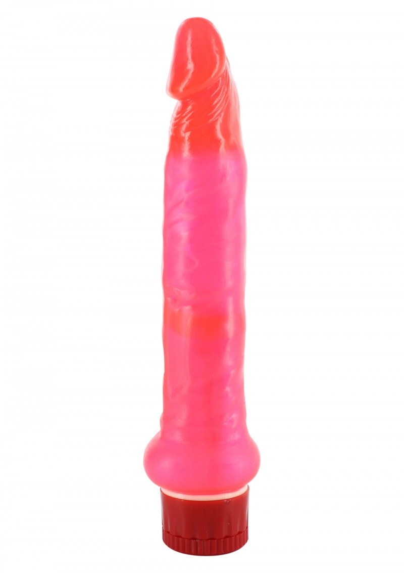 Slim pink vibrator realistic vibrating anal vaginal soft mini penis