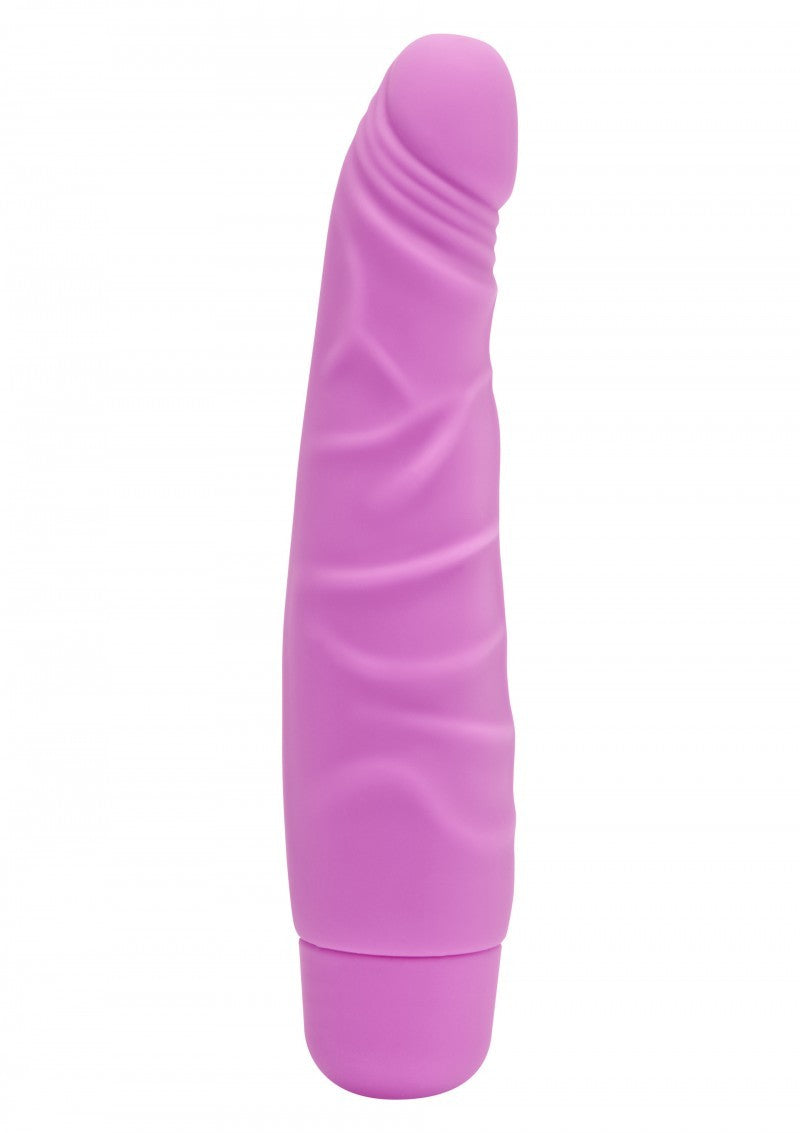 Realistic pink anal vaginal vibrator, slim silicone vibrating dildo, sex toys