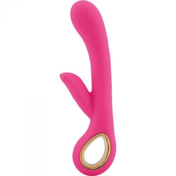 Double vaginal vibrator with clitoral stimulator vibrating pink dildo