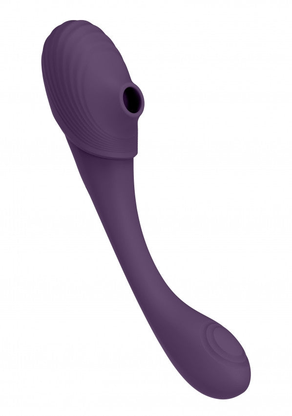 Double Ended Pulse Wave Air-Wave Bendable Vibrator Purple vaginal vibrator