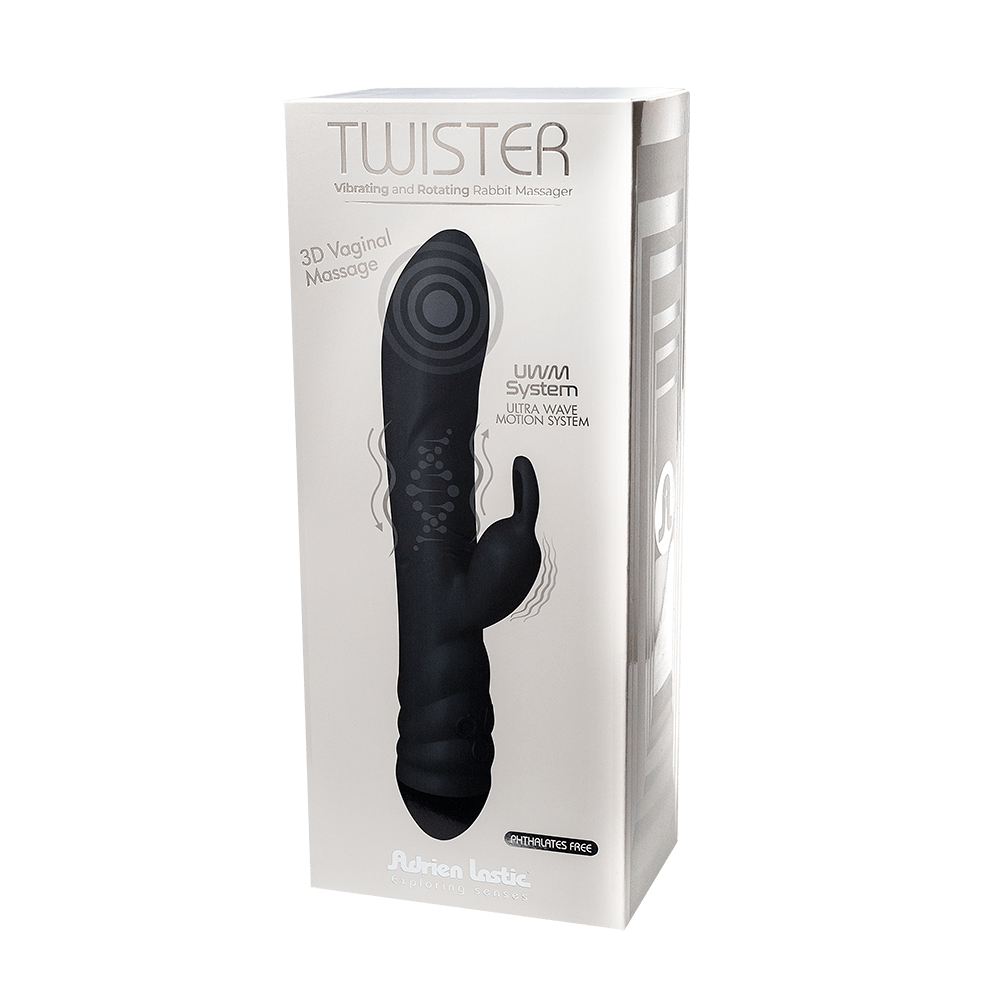 Vibratore vaginale rabbit twister black